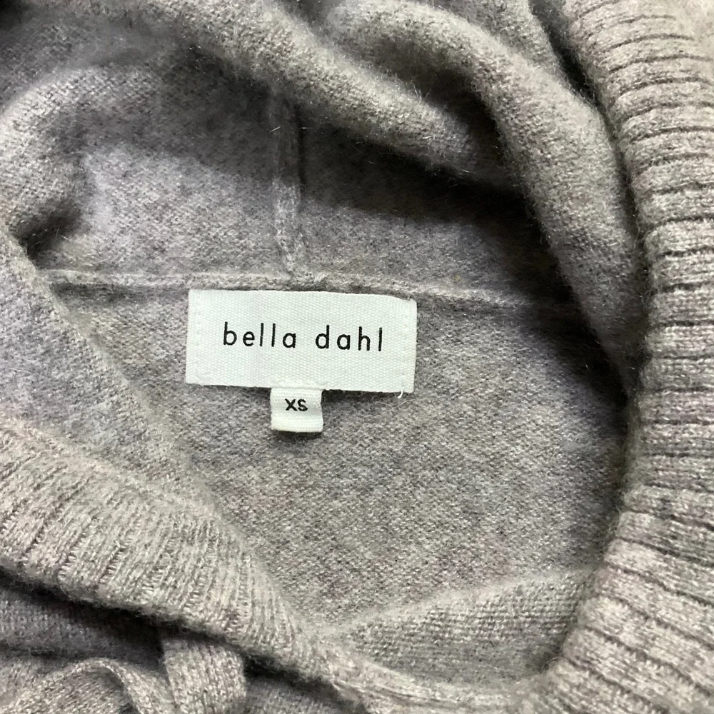 Bella Dahl Women 100% Cashmere Pullover Hoodie Grey Long Sleeve B4743-C55-304 XS